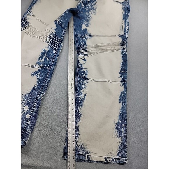 1738 Dynasty Jeans Mens 48 52x31 Moto Blue Bleach High Stretch Distressed Y2K - Picture 2 of 15